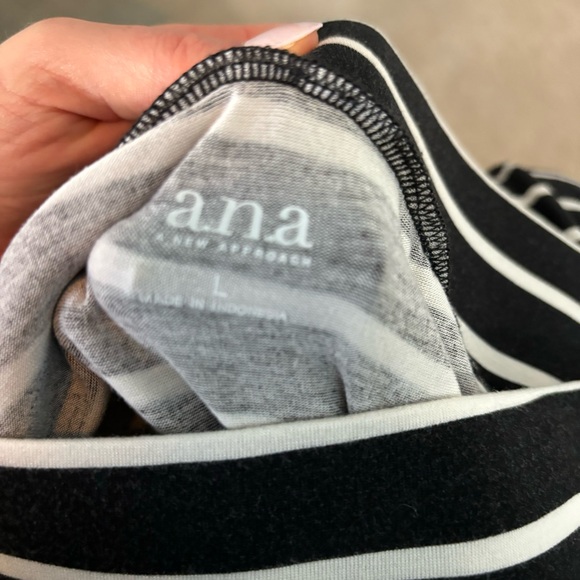 ana Long Maxi Skirt Black and White Striped L - Picture 4 of 7